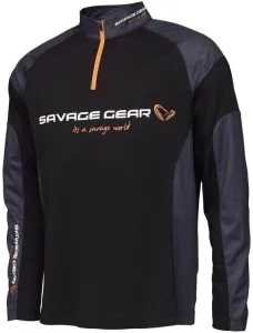 Savage Gear Angelshirt Tournament Gear Shirt 1/2 Zip Black Ink 2XL