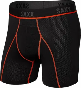 SAXX Kinetic Boxer Brief Black/Vermillion L Fitness Unterwäsche