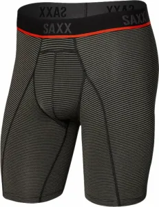 SAXX Kinetic Long Leg Boxer Brief Grey Mini Stripe M Fitness Unterwäsche