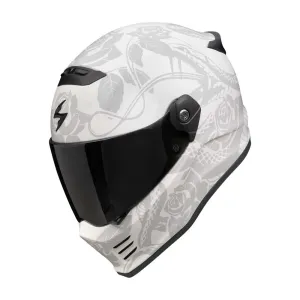 Scorpion Covert FX Dragon Matt Light Grey Silver Full Face Helmet Größe M