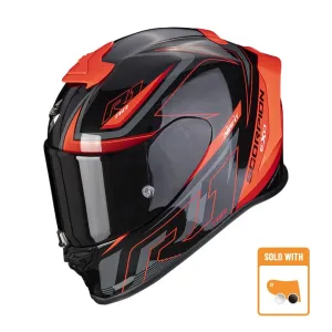 Scorpion Exo-R1 Evo Air Gaz Metal Black-Red Full Face Helm Größe XL