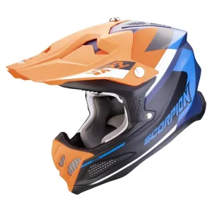 Scorpion VX-22 Air Beta Blue Matt Orange Offroad Helmet Größe S