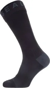 Sealskinz Waterproof All Weather Mid Length Sock with Hydrostop Black/Grey XL Fahrradsocken