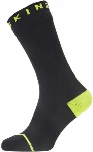 Sealskinz Waterproof All Weather Mid Length Sock With Hydrostop Black/Neon Yellow M Fahrradsocken
