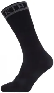 Sealskinz Waterproof Warm Weather Mid Length Sock With Hydrostop Black/Grey L Fahrradsocken