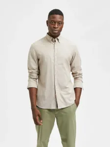 Selected Homme Slim Flannel Hemd Beige #564620
