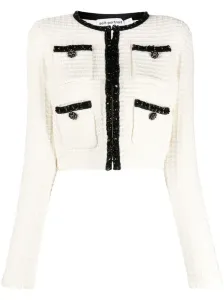 SELF PORTRAIT - Structured Knit Cropped Cardigan