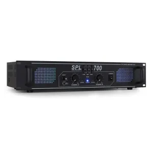 Skytec SPL-700 EQ DJ PA-Verstärker 2 x 350W LED Equalizer USB schwarz