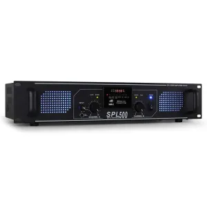 Skytec SPL-500-MP3 PA-HiFi-Verstärker 2-Kanal Endstufe 2 x 250W USB-SD-MP3 schwarz