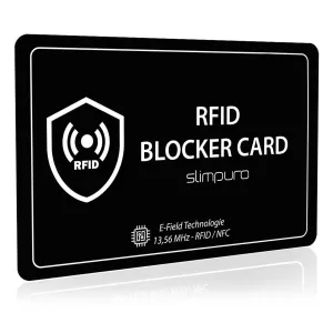 Slimpuro RFID Blocker Karte mit Störsignal NFC ultra-dünn Scheckkartenformat