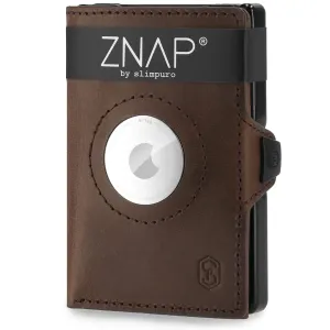 Slimpuro ZNAP Airtag Wallet 12 Karten Münzfach 8,9 x 1,8 x 6,3 cm (BxHxT) RFID-Schutz #274711