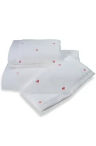 Handtuch MICRO LOVE 50x100 cm Weiß-Herzen in Pink / Pink hearts