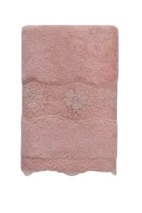 Handtuch STELLA mit Spitze 50x100 cm Rosa / Pink Rose