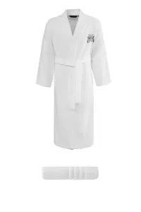 Herrenbademantel SMART in einer Geschenkverpackung + Handtuch Weiß / White L + Handtuch 50x100cm + Box,Herrenbademantel SMART in einer Geschenkverpack #1309381
