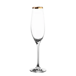 Champagner 210 ml - PREMIUM Glas Crystal mit Gold-Rand