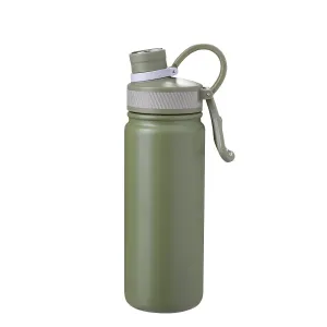 Thermo-Trinkflasche CNS Doppelwand 650 ml grün matt