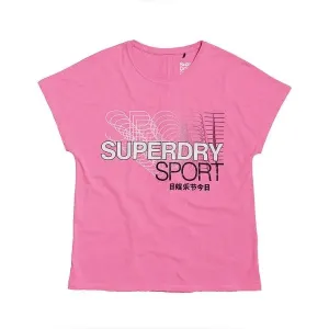 Superdry CORE SPLIT BACK TEE Damenshirt, rosa, veľkosť 12