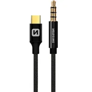Swissten Textile Audio-Adapter USB-C (Stecker) / 3,5mm Klinke (Stecker) 1,5 m schwarz