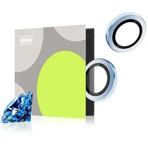 Tempered Glass Protector Saphir für iPhone 14 / 14 Plus / 15 / 15 Plus, blau, 0,5 Karat