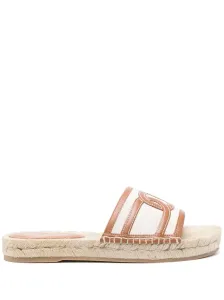 TOD'S - Rafia And Leather Flat Sandals #1517865