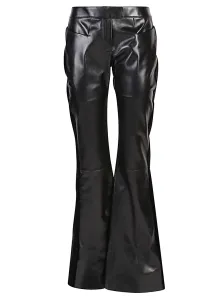 TOM FORD - Flared Leather And Velvet Trousers
