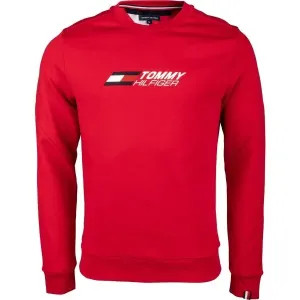 Tommy Hilfiger ESSENTIALS CREW Herren Sweatshirt, rot, veľkosť S