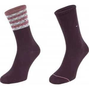 Tommy Hilfiger WOMEN SEASONAL TENCEL SOCK 2P FOLK STRIPE Damen Socken, braun, größe #1154895