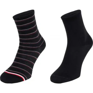 Tommy Hilfiger WOMEN SHORT SOCK 2P PREPPY Damen Socken, schwarz, veľkosť 35-38