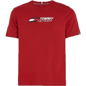 Tommy Hilfiger ESSENTIALS BIG LOGO S/S TEE Herrenshirt, rot, veľkosť L