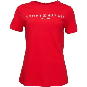 Tommy Hilfiger LOGO CREW NECK Damenshirt, rot, veľkosť L
