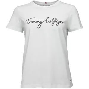 Tommy Hilfiger REG C-NK SIGNATURE TEE Damen T-Shirt, weiß, größe #1574066