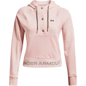 Under Armour RIVAL FLEECE MESH HOODIE Damen Sweatshirt, rosa, veľkosť XL