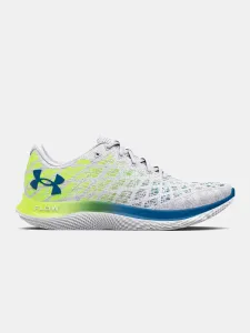 Under Armour Men's UA Flow Velociti Wind 2 Running Shoes White/High-Vis Yellow/Cruise Blue 42