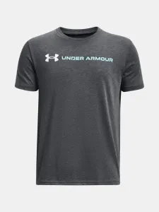 Under Armour UA B Logo Wordmark SS Kinder  T‑Shirt Grau