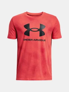 Under Armour UA Sportstyle Logo Aop SS Kinder  T‑Shirt Rot