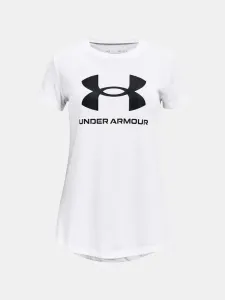 Under Armour LIVE SPORTSTYLE GRAPHIC SS Mädchen T-Shirt, weiß, veľkosť S