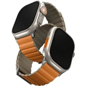Uniq Revix Premium Edition Reversible Magnetic Armband für Apple Watch 49/45/44/42mm orange/khaki
