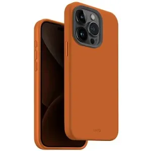 UNIQ Lino Hue MagClick Schutzhülle für iPhone 15 Pro, Sunset (Orange)