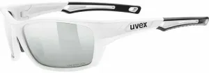 UVEX Sportstyle 232 Polarized White Mat/Mirror Silver Fahrradbrille