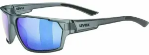 UVEX Sportstyle 233 Polarized Smoke Mat/Litemirror Blue Fahrradbrille