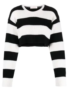 VALENTINO - Striped Wool Cropped Jumper #1419920