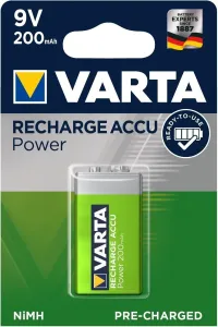 VARTA Wiederaufladbare Batterie Recharge Accu Power 9V 200 mAh R2U 1 Stück