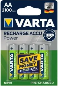 VARTA Wiederaufladbare Batterien Recharge Accu Power AA 2100 mAh R2U 4 Stück