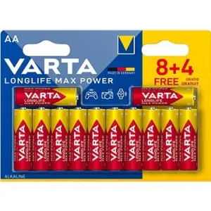 VARTA Alkaline-Batterien Longlife Max Power AA 8+4 Stück