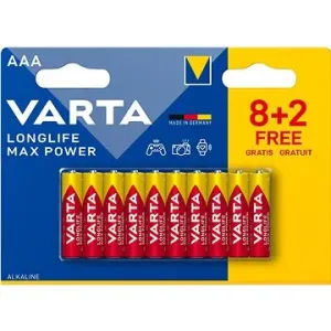 VARTA Alkaline-Batterien Longlife Max Power AAA 8+2 Stück