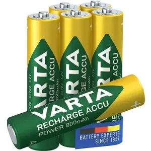 VARTA Wiederaufladbare Batterien Recharge Accu Power AAA 800 mAh R2U 6 Stück