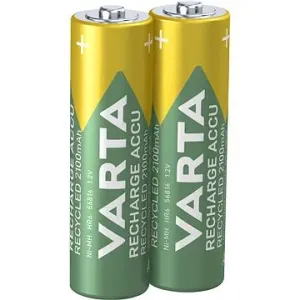 VARTA Wiederaufladbare Batterien Recharge Accu Recycled AA 2100 mAh R2U 2 Stück