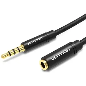 Vention Cotton Braided 3.5mm Audio Extension Cable 1.5M Black Metal Type