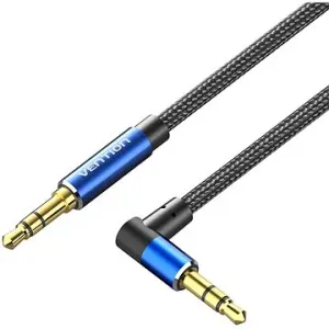 Vention Cotton Braided 3.5mm Male to Male Right Angle Audio Cable 0.5M Blue Aluminum Alloy Type