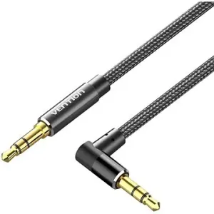 Vention Cotton Braided 3.5mm Male to Male Right Angle Audio Cable 2M Black Aluminum Alloy Type